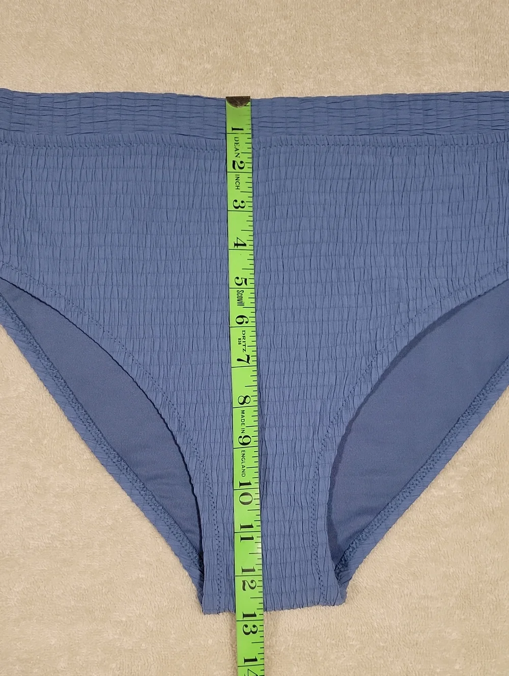 DKNY Light Blue High-Rise Ribbed Swim bottom, NWT
